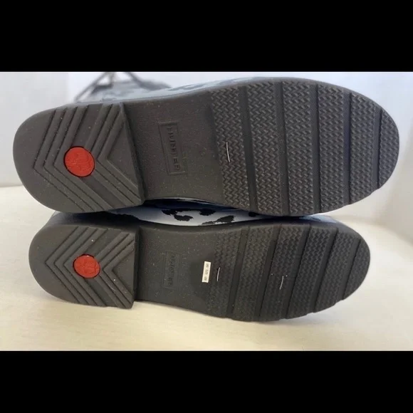 HUNTER Refined Stormy Gray Hybrid Leopard Print Luna Short Rain Boots | 7 - Picture 7 of 14